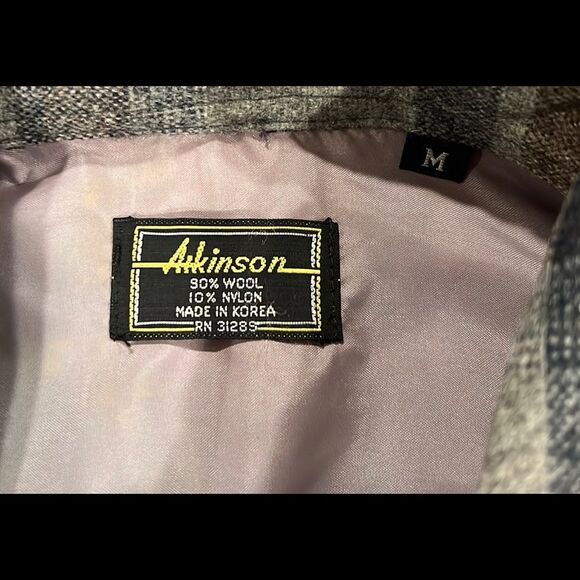 Vintage Atkinson plaid wool blend button down size medium - Picture 6 of 8